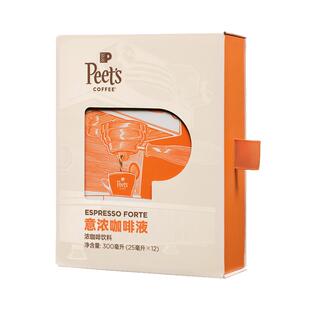 【自营】Peets皮爷意式浓缩咖啡液浓郁巧克力坚果风味 25ml*12条