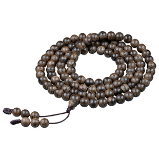 金三角黑奇楠沉香手串沉水级老料棋楠108颗佛珠高端文玩木质佛珠