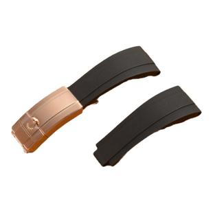 适配劳力士迪通拿黑绿水鬼游艇名仕日志含内置钢片氟橡胶表带20男