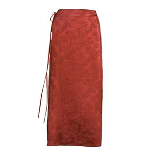 巨美！新中式一片式天丝提花裹裙原创2025春夏显瘦复古文艺半身裙