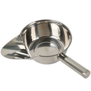 白钢水瓢水勺家用厨房大汤瓢盛水勺带嘴短柄水瓢食品级大鸭嘴水壳