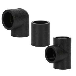 PE管件20直接90度直角弯头6分等径T型三通热熔承插自来水管接头