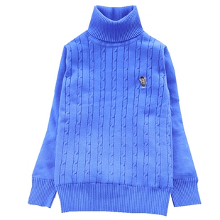 儿童高领棉线衣男童女童加绒毛衣新款宝宝套头针织加厚保暖白打底