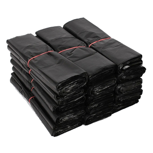 全新料黑色大垃圾袋生活物业酒店宾馆环卫厨房背心平口加厚污物袋