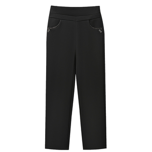 中老年女裤春秋冬季长裤宽松高腰妈妈裤子老太太加绒厚奶奶裤外穿