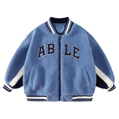 拼接撞色羊羔毛棉服植木