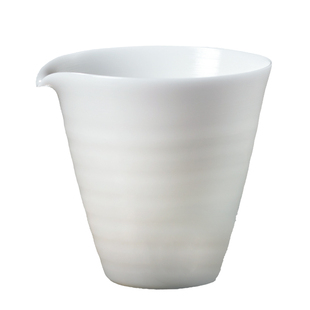 妙莲天香陈鹏程大师手拉坯白瓷公道杯中式高档陶瓷茶具分茶器单个