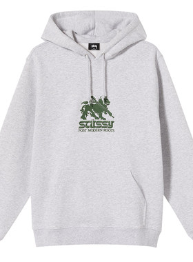 Stussy雄狮刺绣加绒连帽卫衣
