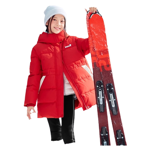 巴拉巴拉女童羽绒服中大童中长款外套儿童连帽加厚冬装新款童装潮