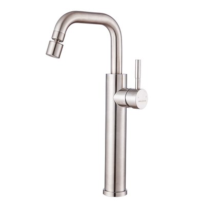 304不锈钢台上盆水龙头冷热高款