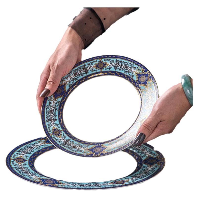 宫廷英式欧式骨瓷餐具套装碗盘高档奢华陶瓷碗碟盘组合礼盒装