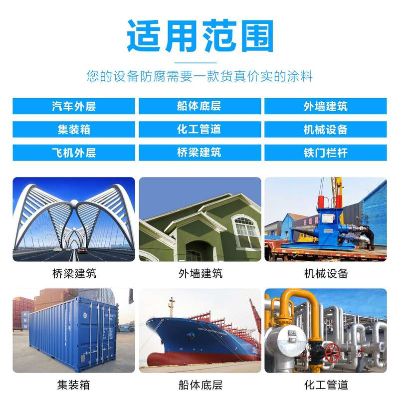 氟碳漆金属漆户外栏杆防腐防锈镀锌管铝合金户外油漆工业不锈钢