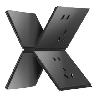 公牛86型超薄蝶翼家用暗装开关插座玻璃面板1开多控5孔官方G67黑