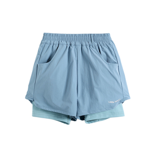 LD童装儿童假两件运动短裤夏季男女童户外休闲裤子跑步篮球训练裤