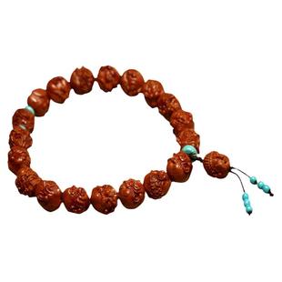 龙纹桃核手串1.2小籽十八罗汉核雕手工雕刻文玩 手持把件手链男女