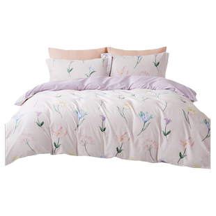 TEVEL/堂皇全棉四件套裸睡长绒棉全印花套件家用床单被套床上用品