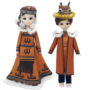 鄂温克族手工diy材料包民族半成品玩具手工创意女孩男童服装设计