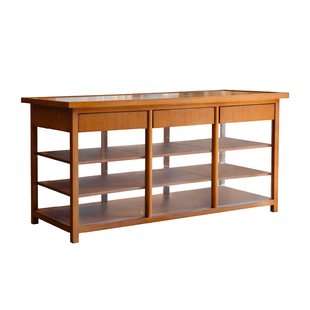 蘑菇空间中古风中岛柜多功能操作台餐边柜中岛台家用吧台桌隔断柜