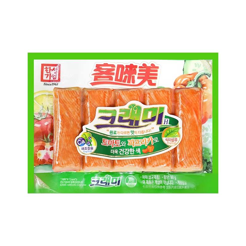 【蜜蜂惊喜社】客唻美韩国进口蟹柳棒低脂开袋即食蟹肉棒90g*7袋