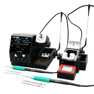 速工T60精密焊台 TJ8一拖二设计双手柄210电烙铁手机维修焊接工具