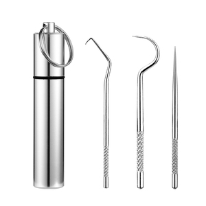 304不锈钢牙签超细随身便携抠牙掏牙单头独包装牙签钢剔牙勾神器