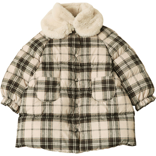 女童羽绒服中长款加厚2024冬季新款宝宝小童装90绒[送围脖]23226