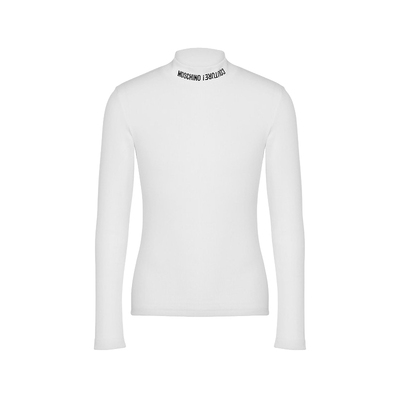 【礼物低至5折】Moschino/莫斯奇诺  男士颠倒徽标刺绣罗纹套衫