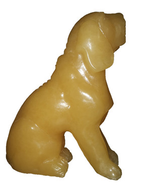 客厅中式玉石生肖狗精雕礼品摆件