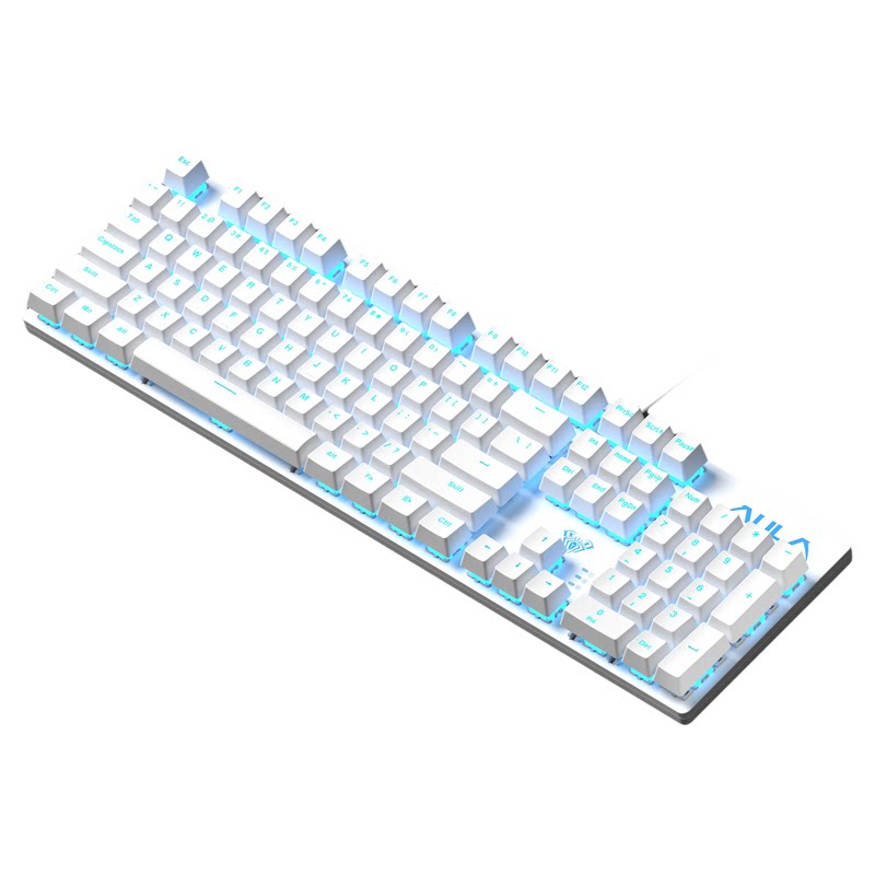 狼蛛F2068PRO红轴有线机械键盘104通用办公女生高颜值打字手感好