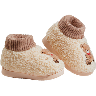 儿童包跟棉拖鞋2025新款男童室内家居秋冬天可爱加绒加厚带跟棉鞋