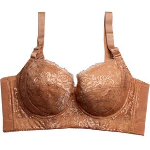 梅花女薄款文胸罩聚拢调整型无海绵文胸收副乳大码五排扣女士内衣