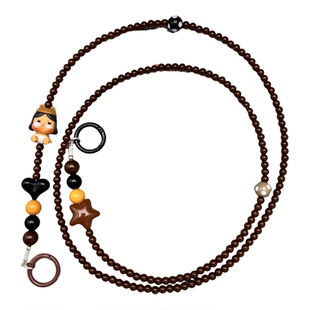 Crybaby哭娃正版萌粒斜跨手机链串珠可背长挂绳泡泡玛特脖子挂件