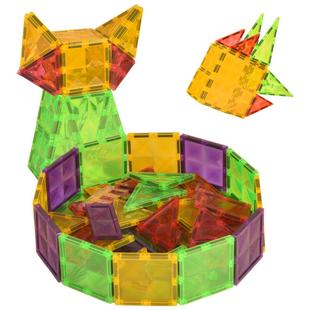 彩窗磁力片幼儿园儿童益智玩具宝宝智力3-6拼装玩具强磁补充装