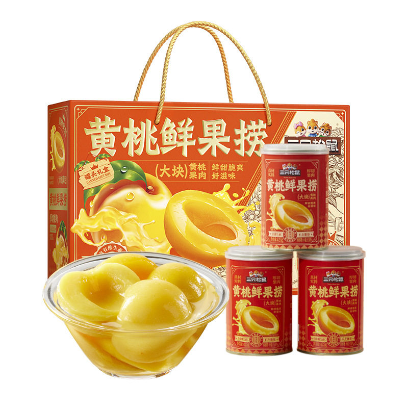 三只松鼠糖水黄桃罐头425g*6罐