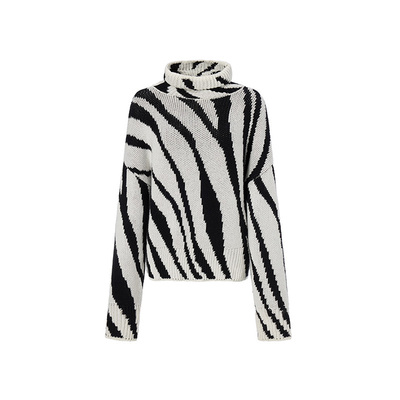 LEDIMWANG斑马提花针织套头毛衣
