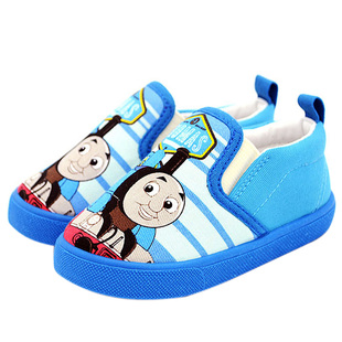 日本男童室内鞋卡通托马斯汤玛士小火车帆布鞋软底透气防滑幼儿园