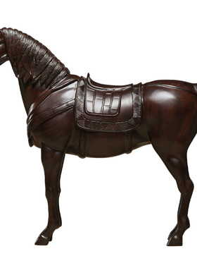 黑檀木马摆件实木雕刻