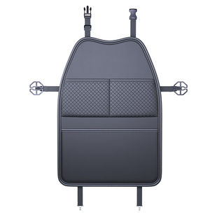 汽车座椅后背防踢垫皮革全包儿童车内防脏套保护罩后排收纳袋通用