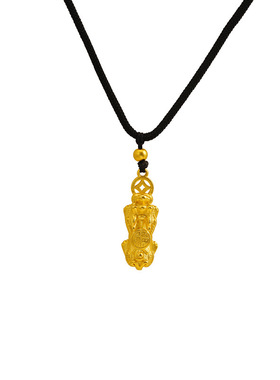 瑞兽貔貅古法项链软绳可调节男女款式饰品仿金色貔貅吊坠时尚配饰