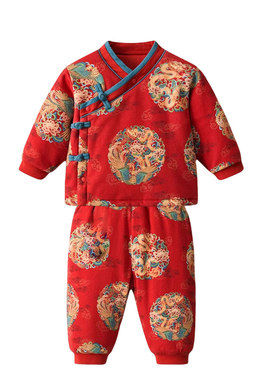 新中式童装汉服棉衣棉裤裁剪纸样