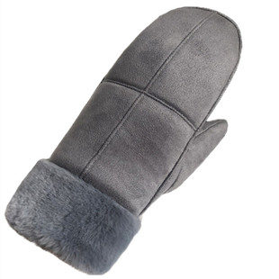 手套女冬季可爱韩版学生挂脖麂皮绒加绒加厚保暖防风骑车连指手套