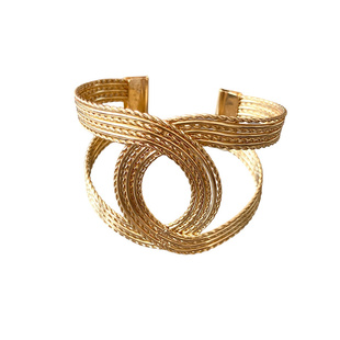 金属交叉双C镂空开口手镯气质轻奢高级感臂环女时尚小众手腕配饰