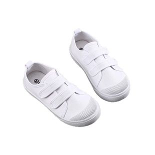 儿童小白鞋女童男童帆布鞋白色幼儿园室内学生球鞋表演演出鞋防滑