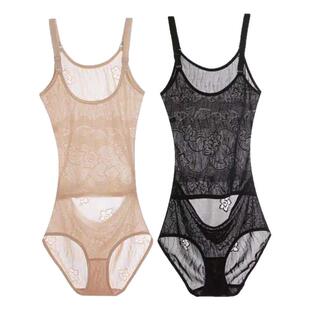 夏天超薄款连体塑身内衣收复美体朔身收腹束腰塑形衣大码冰丝透气