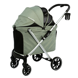 Touchdog它它宠物推车狗狗外出小狗猫咪手推车拉车轻便一键可折叠