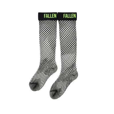 凡洛纪 荧光绿小腿丝袜渔网袜夏设计感jk中筒袜