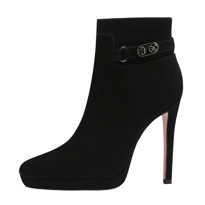 真皮防水台超高跟高跟12cm