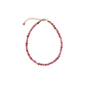 TYUSHA天然碧玺手链女水晶冰种桃粉14K包金手串含蓝碧网红糖果饰