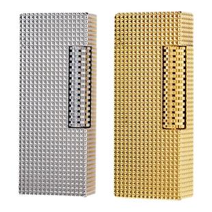 男士高档黄铜充气打火机侧滑轮火石窄机无声迷你款送男友生日礼物