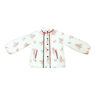 十里七巷 小金鱼 加厚棉服改良汉元素羽绒立领对襟90白鸭绒棉衣女